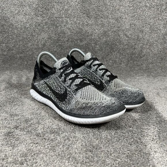 Nike Free RN Flyknit 2018 942838-101 Mens Size 8 Black White Oreo Running Shoes main image 8